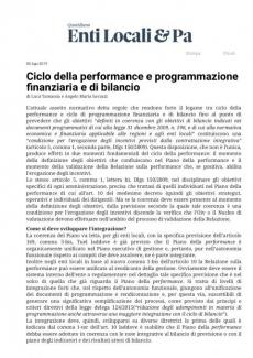 Ciclo della performance e programmazione finanziaria e di bilancio