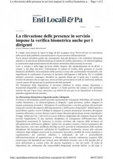 La rilevazione delle presenze in servizio impone la verifica biometrica anche per i dirigenti