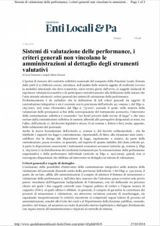 Sistemi di valutazione delle performance, i criteri generali non vincolano le amministrazioni al dettaglio degli strumenti valutativi